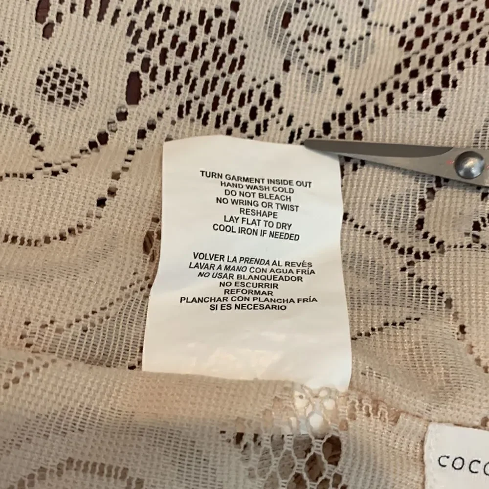 Coco + Jaimeson One Size Woman’s Dress Pool Cover Up Unfinished Hem fringe Beige